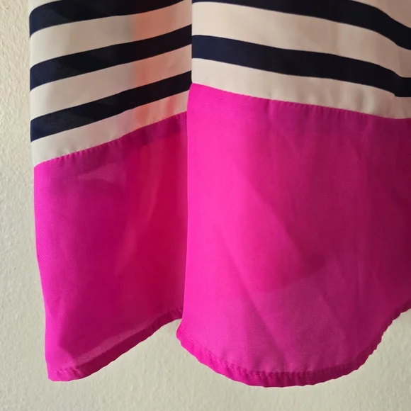 MAEVE ANTHROPOLOGIE Racerback Tanktop Blouse Colorblock Pinstripes Size Large - Picture 5 of 14